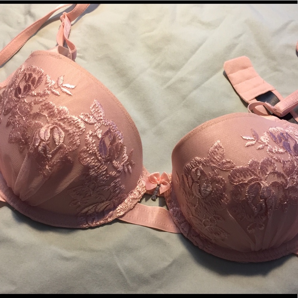 Rose/pink bra push up bra